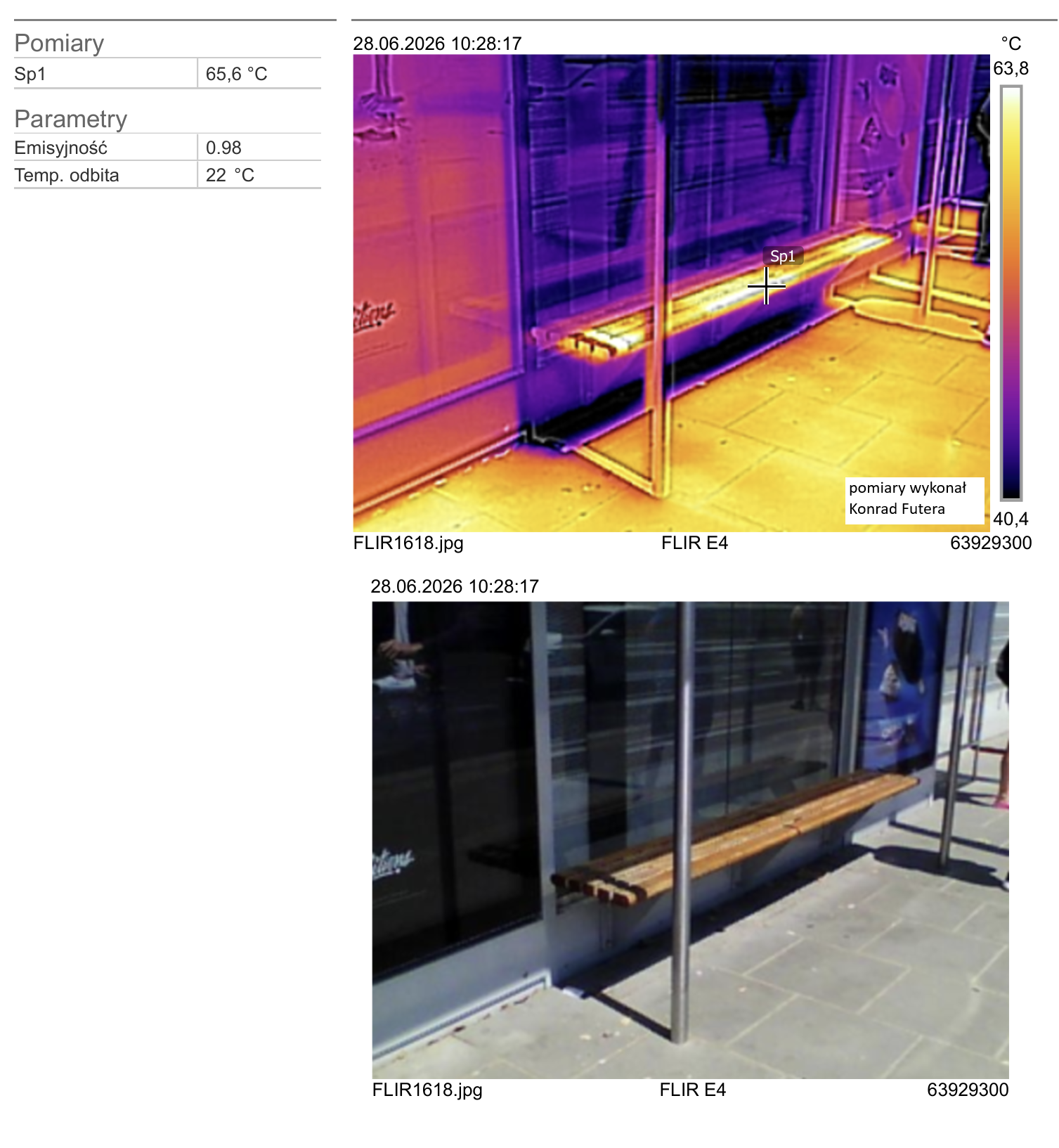 Termogram infrastruktury przystankowej